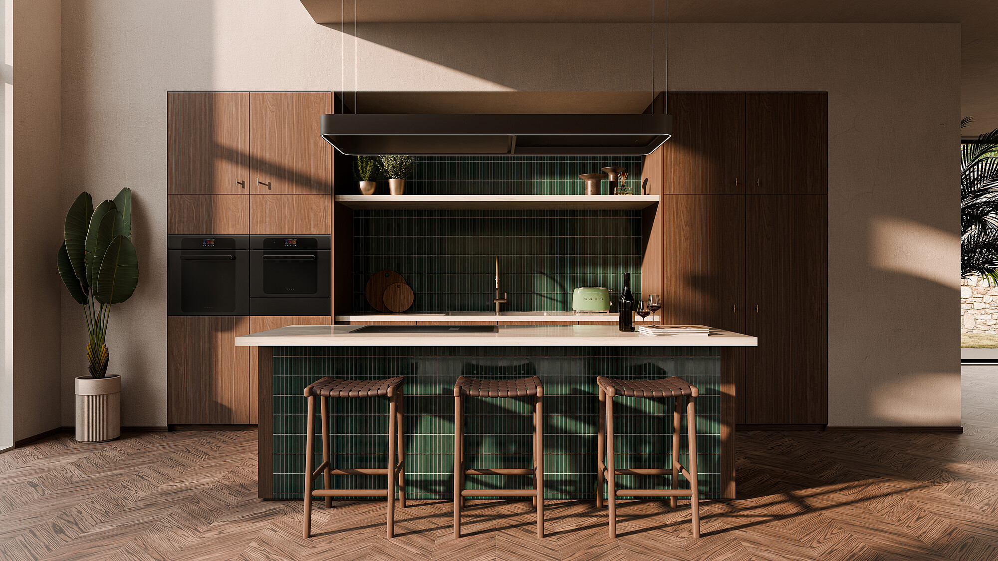 Czarny toster Smeg TSF03BLEU – zdjęcie lifestyle